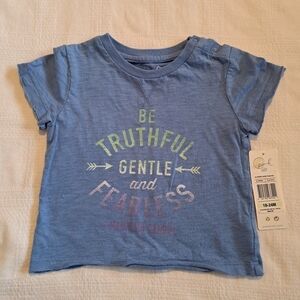 Peek girls or boys size 18-24 months blue short sleeve shirt, NWT